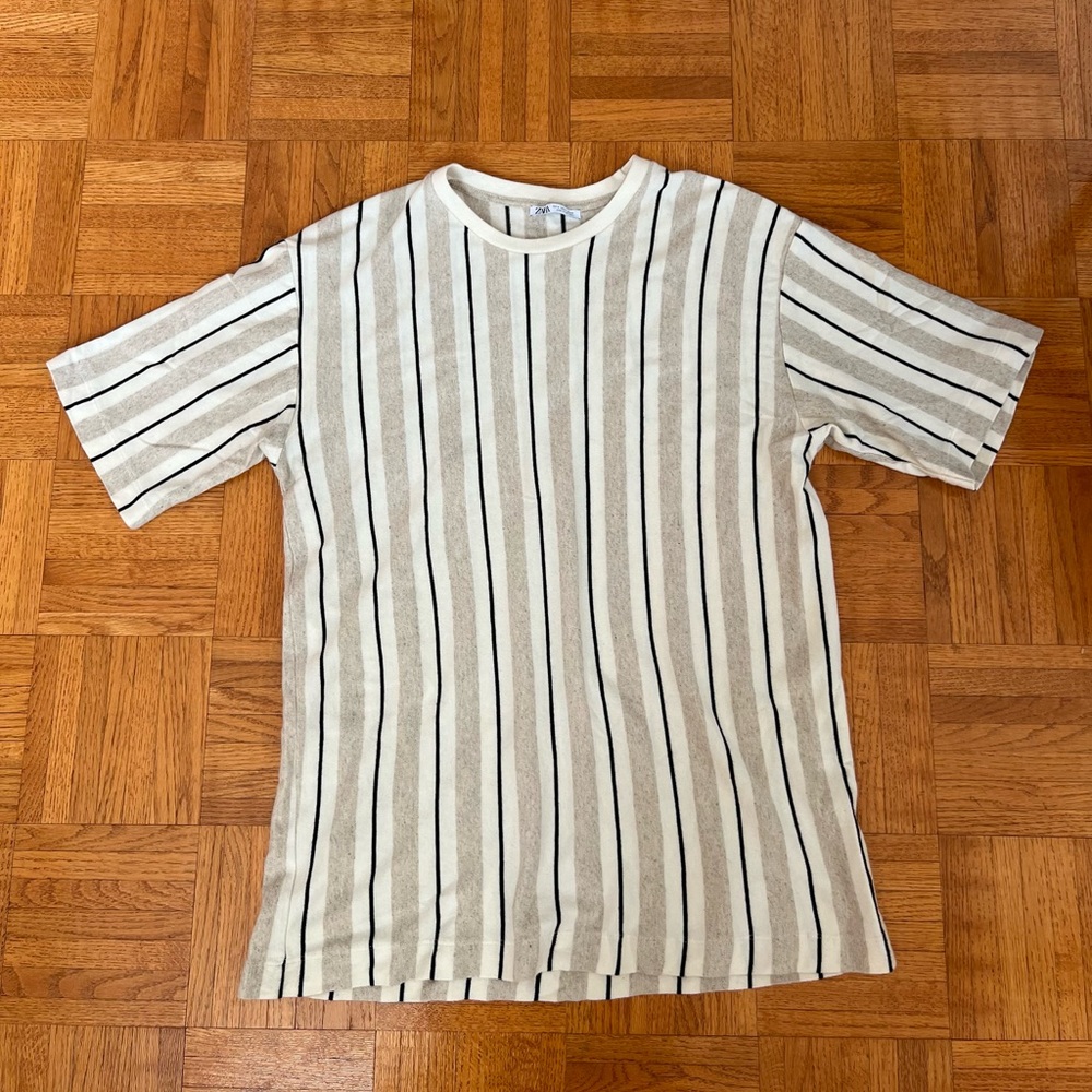Zara Black and White Striped Tee
